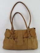 A sand coloured leather handbag by F&F S
