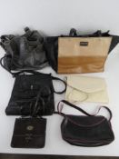 A quantity of handbags inc grey Top Shop