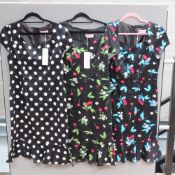 Three patterned fabric vintage style dre