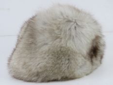 A vintage fur hat, bearing label for Nat
