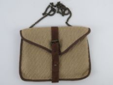 A Massimo Dutti hessian and brown leathe