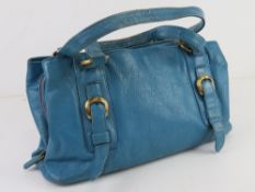 Tommy & Kate; blue leather handbag, some