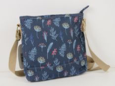 An 'as new' cross body bag in navy flora