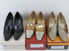 Three pairs of ladies size 5 leather sho