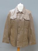 A brown leather coat by Centigrade size