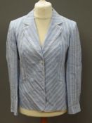 A Gerry Weber 100% linen pale blue and w