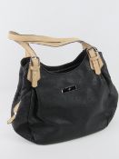 A black leather handbag by Debenhams.