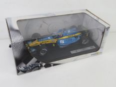 Hot Wheels 1:18 scale F1 racing car in original box; R24 Renault Fernando Alonso.