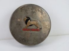 A Wembley 1924 enamelled and silver plated pot, 6.5cm dia.