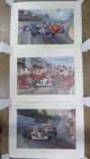 Ayrton Senna; limited edition prints from original paintings by Alan Fearnley.