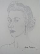 A hand signed self portrait of Dame Helen Mirren DBE;