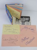 Autograph book; Angharad Rees, Gordon Jackson, Liza Goddard, Reg Varney etc.