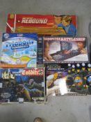 Five games inc Escape from Colditz by Parker, two cushion rebound game by Ideal,