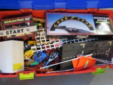 A large quantity of Scalectix inc Formula One racing cars, accessories, start banner,