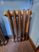 A refurbished cast iron Victorian column radiator having five fins, and measuring 37cm wide,