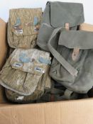 Three boxes of assorted militaria inc; M