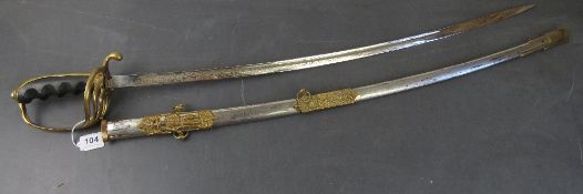 An M1902 Officer Ceremonial sword and sc