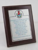 A British Korean remembrance plaque.