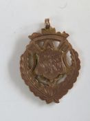 A 9ct gold watch fob having monogram upon and hallmarked 375. 7.3g.