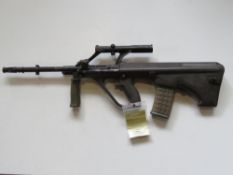A deactivated Steyr AUG 5.56mm assault