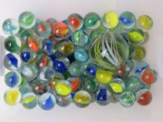 A quantity of glass marbles,
