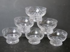 A set of six Stuart Crystal sundae bowls.