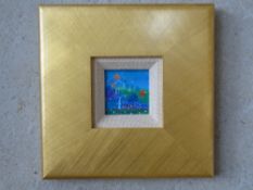 David Carson Shaw 'A summer's spin' oil on board, 6 x 6cm in frame measuring 23 x 23cm.