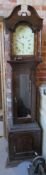 A contemporary long case clock standing approx 196cm high, for restoration.