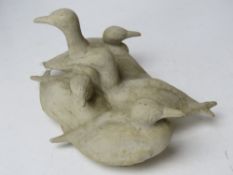 Oisín Kelly RHA (Irish Sculptor, 1915-1981) 'Ducks', an unpainted clay flock of birds,