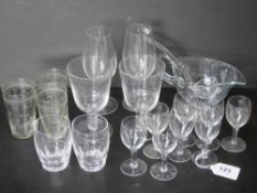 A quantity of assorted glassware.