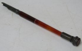 A HM silver and carnelian Scottish hardstone dip pen hallmarked Birmingham 1904 having orange