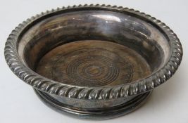 A HM silver wine coaster engraved for Lieutenant Colonel Verney from the Buckinghamshire Regiment,