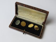 A pair of 9ct gold octagonal cufflinks, unengraved and in vintage presentation box,
