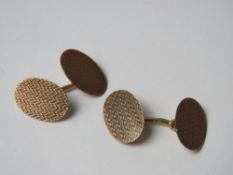 A pair of 9ct rose gold cufflinks, 5.1g, in presentation box.