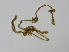 A yellow metal chain, a/f, no apparent hallmarks, 1.7g.