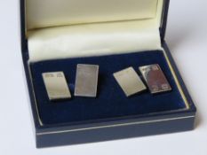 A pair of HM silver cufflinks of ingot design hallmarked for Birmingham 1995.