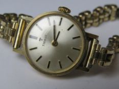 A ladies 9ct gold Tissot cocktail watch in original presentation box,
