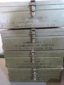 Four Bren MKII 7.62 magazine boxes, each