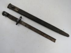 A 1907 pattern SMLE bayonet with scabbar