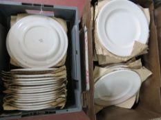 A large quantity of British Military c1960s Officer's Mess plates, having broad arrow tin,