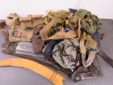 A quantity of assorted militaria, including cleaning rod, lanyard, Russian shoulder board,