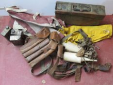 A quantity of militaria inc 66mm dummy projectiles, Maxim oil bottles, breach cover,