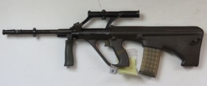 A deactivated Steyr AUG 5.56mm assault rifle.