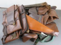 A quantity of assorted militaria inc scabbard, Parker Hale rifle cases, a pistol case and a sling.