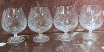 A set of four lead crystal brandy balloo