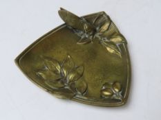 An Art Nouveau brass tray marked for F.?