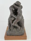 A bronzed plaster sculpture 'Rodin's the