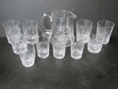 A Stuart Crystal whisky water jug togeth