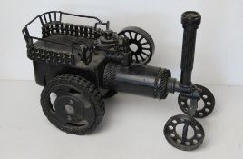 A model of a steam engine made from 'sal