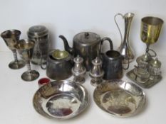 A quantity of assorted silver plated ite